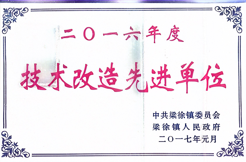 2016年度技术改造先进单位